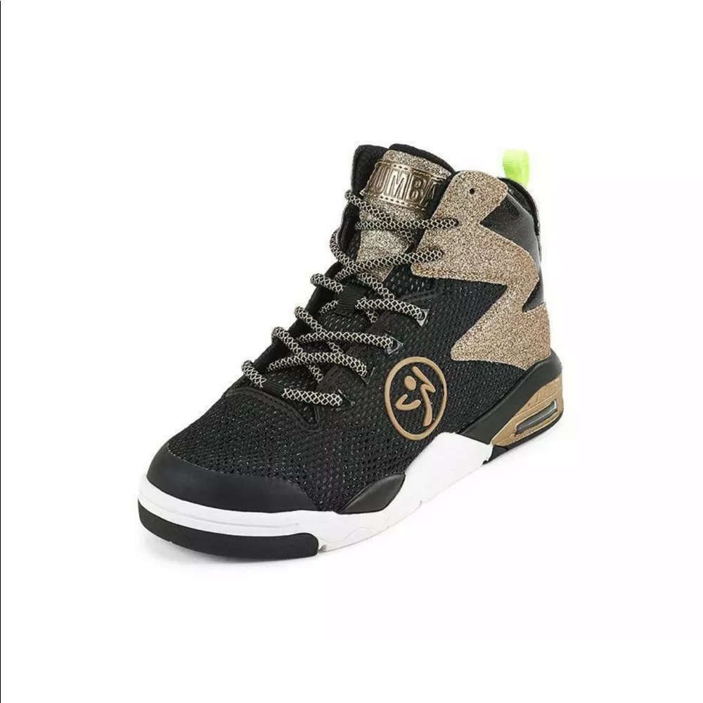 Zumba Air Shimmer Glitter Shoes - Black & Gold